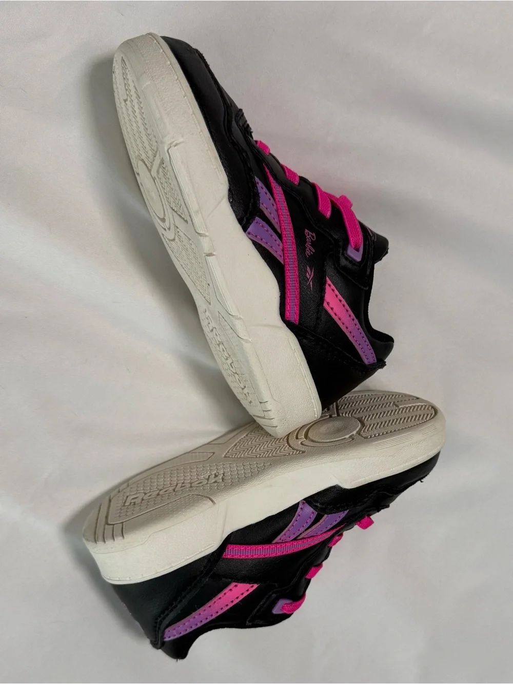 Reebok Kids Black and Hot Pink Low-Top Sneakers